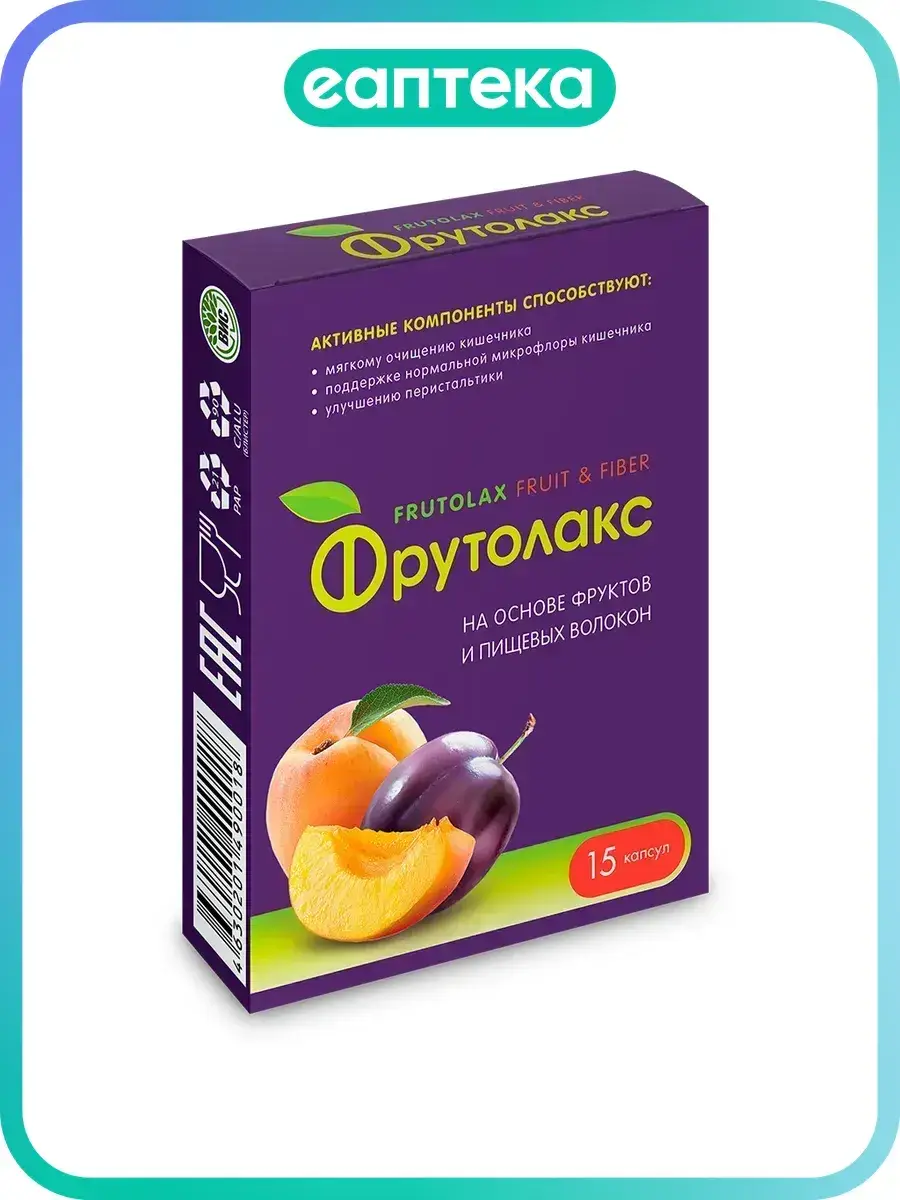 Frutolax Fruit and Fiber Capsules 0.35g 15 Count