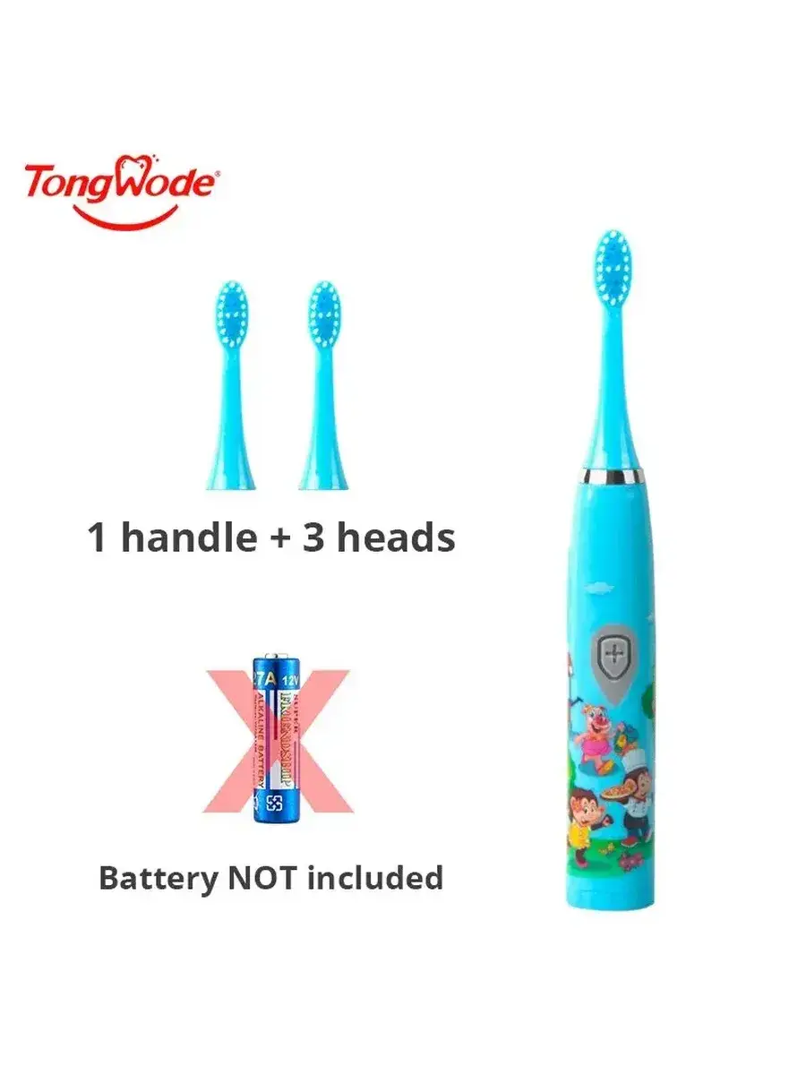 TONGWODE Blue Electric Toothbrush with 3 Heads