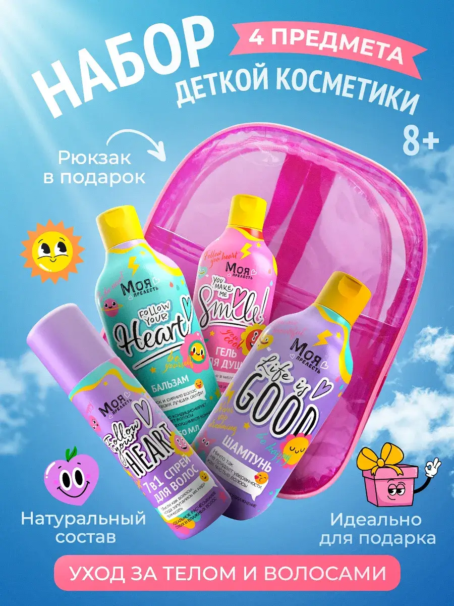 My Beauty Girl's Care Set with Backpack, 4-Piece, 890 ml