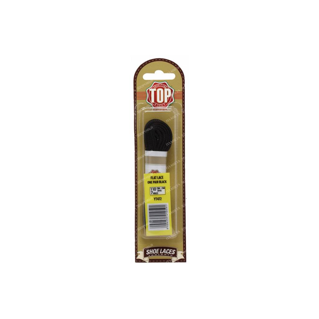 TOP Laces flat 110 cm - black (1 pair per pack)
