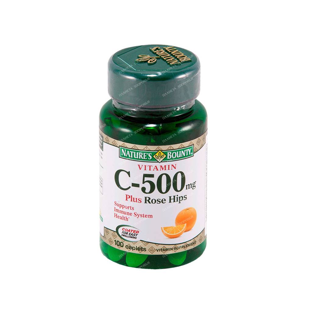 Nature's Bounty Vitamin C 500 mg with Rosehip Tablets 100