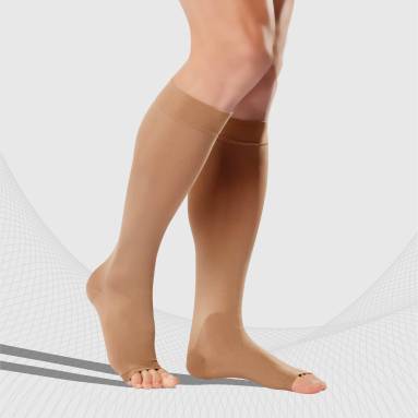 Tonus Elast Open-Toe Compression Stockings Class II Caramel Size 3 Height 1