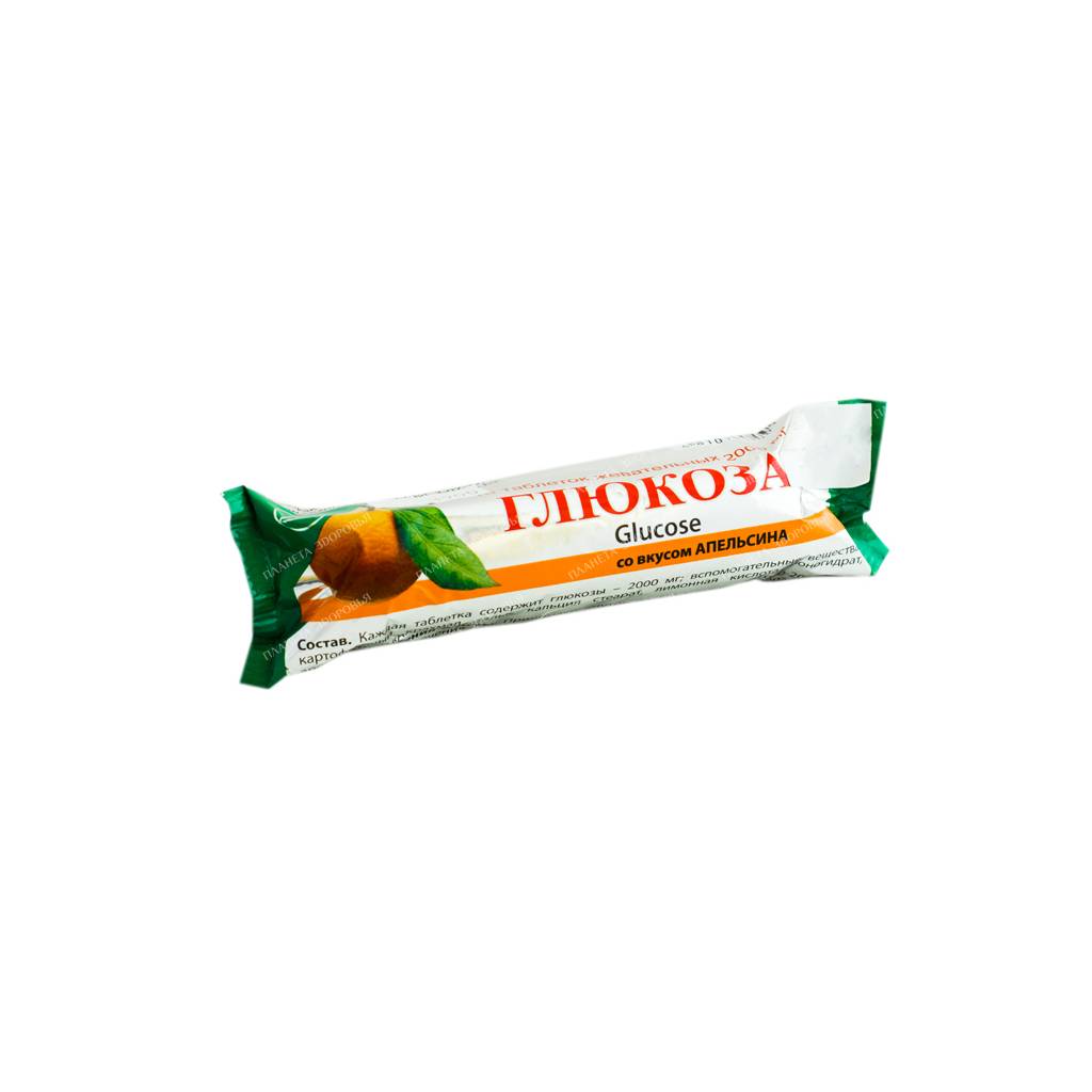 Glucose chewable tablets with orange flavor 2000mg №15