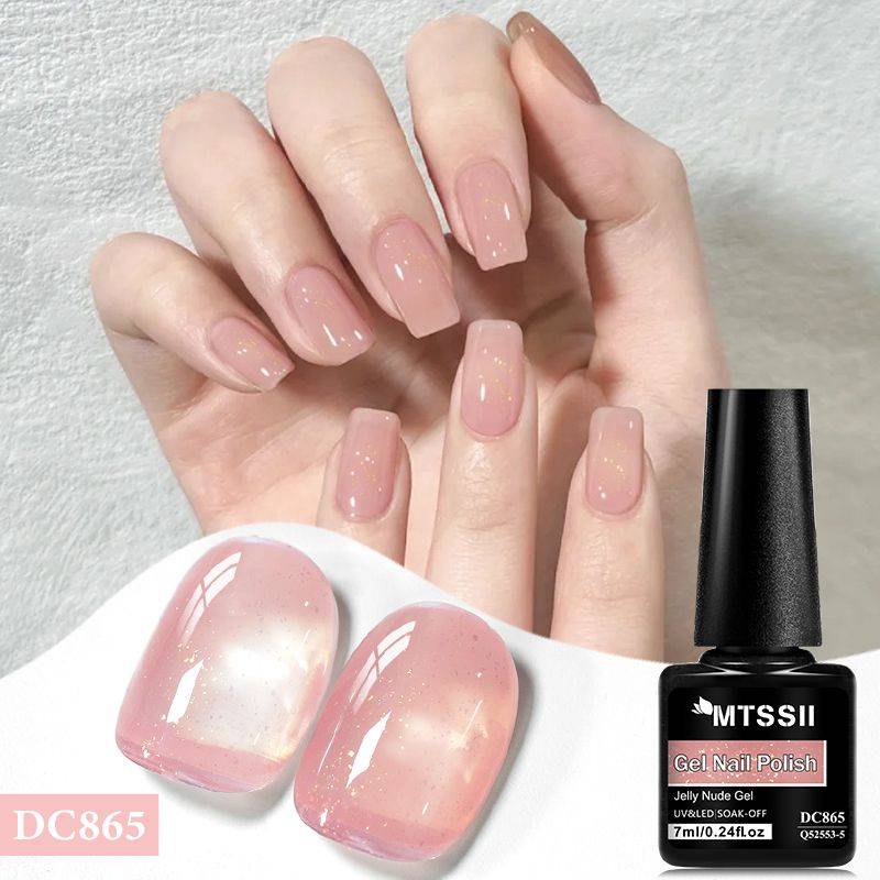 Mtssii Gel Nail Polish, Jelly Nude Glass Bead Effect, 7 ml, 1 Bottle