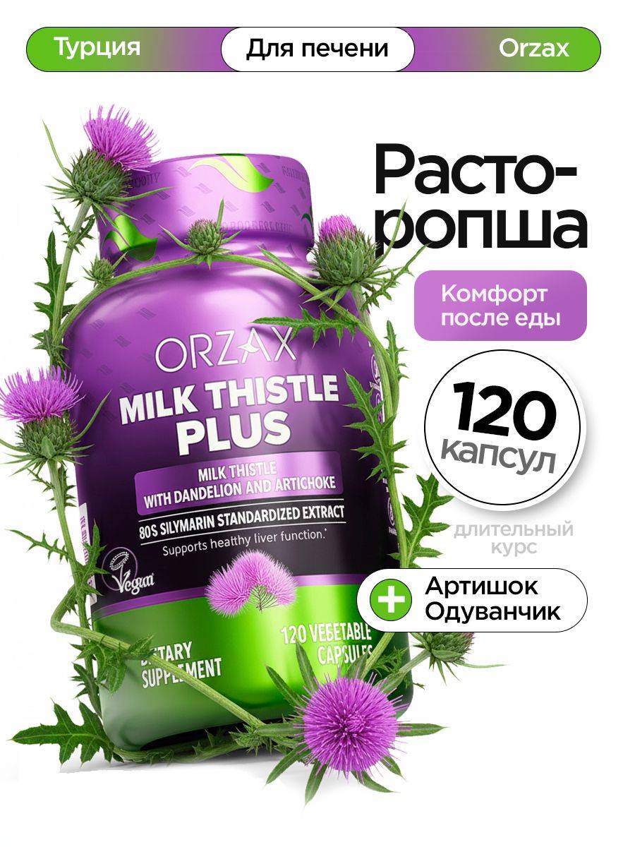 ORZAX Milk Thistle Extract Capsules 250 mg 120 Count