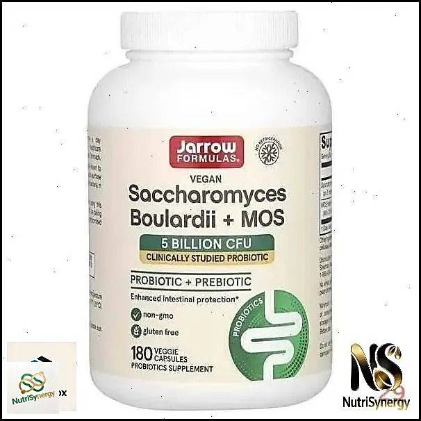 Jarrow Formulas Saccharomyces Boulardii + MOS Capsules, 5 Billion, 180 Count