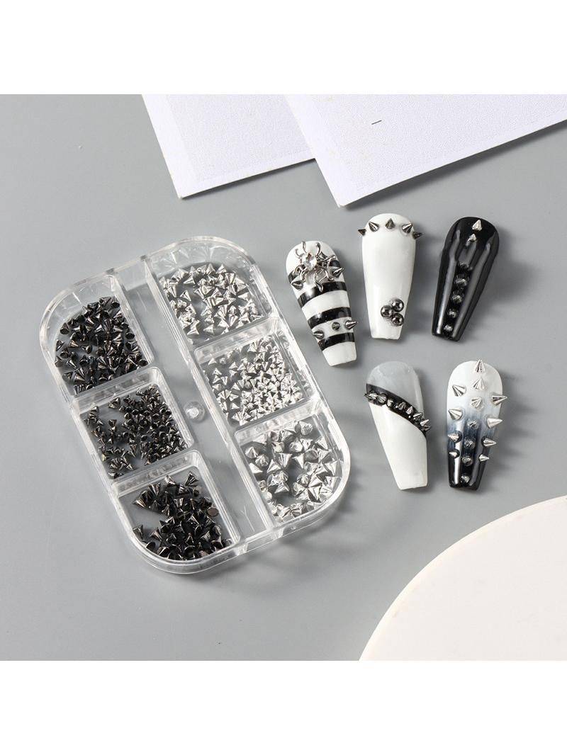 Black and Silver Nail Rivets Decoration 6 Boxes