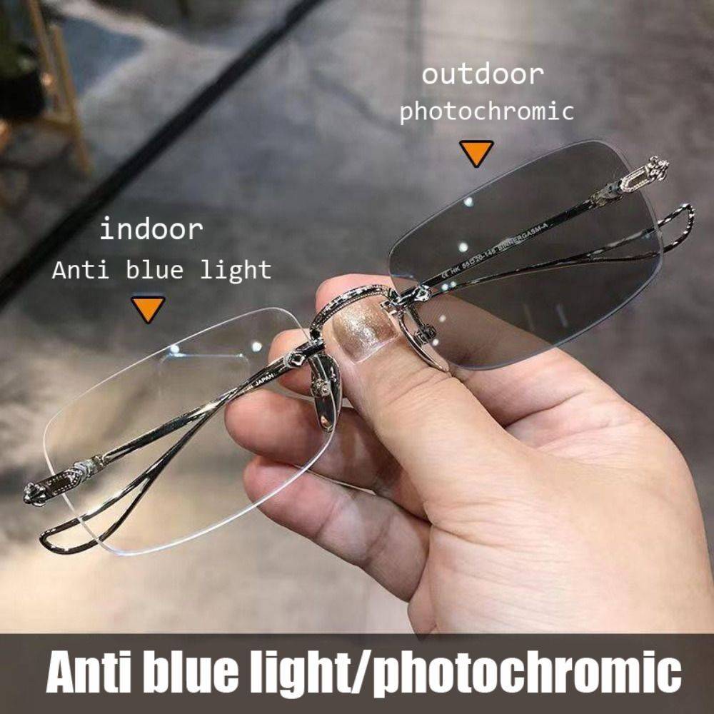 Unisex Computer Glasses with Blue Light Protection Silver Photochromic