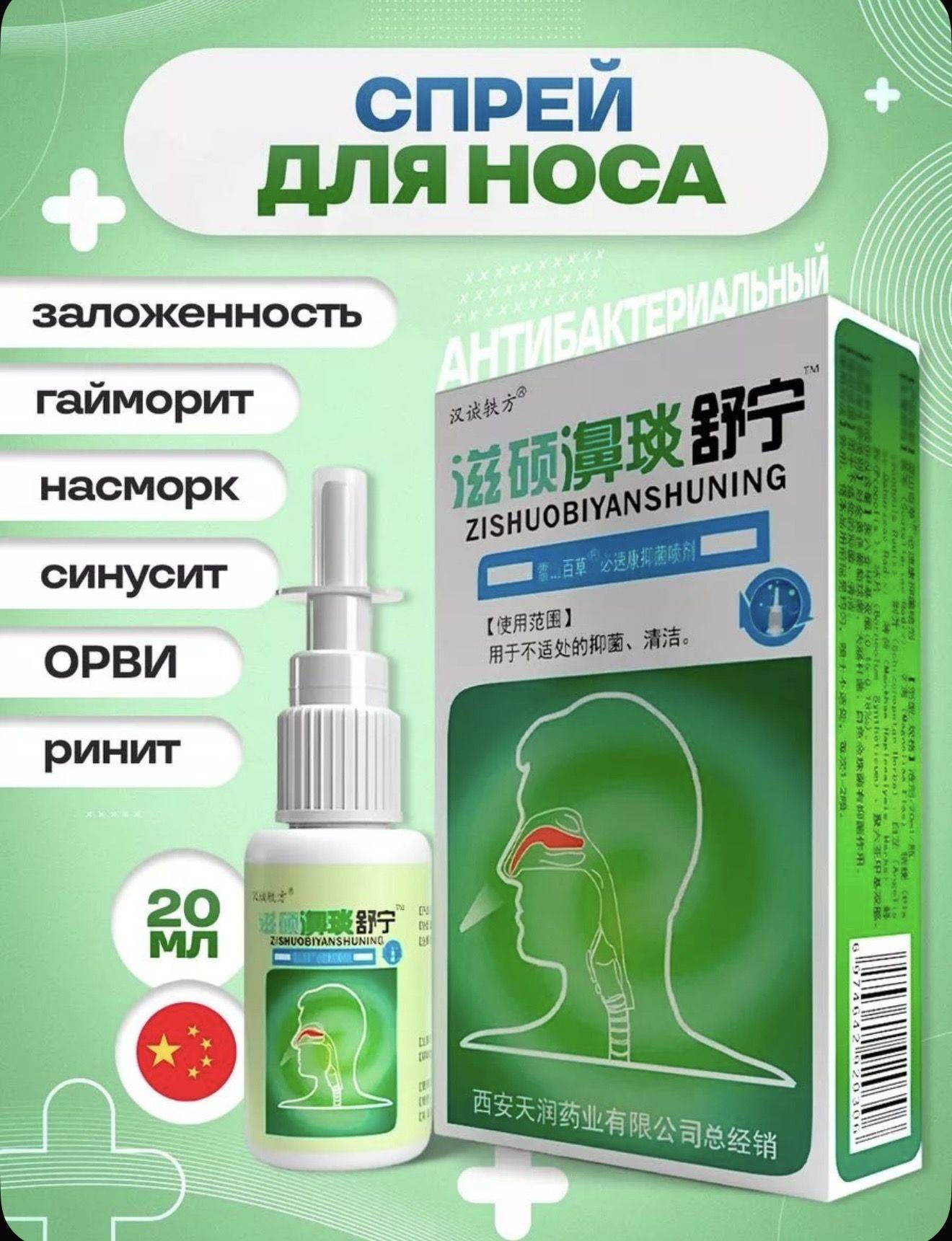 Zishuobiyanshuning Nasal Spray, 20 ml, 1 Pack