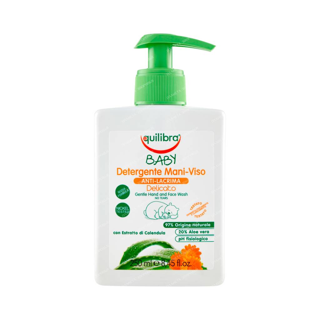 EQUILIBRA Baby Baby Delicate Face & Hand Wash (No Tears), 250 ml (new design)