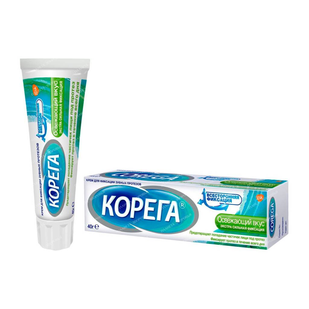 Materials for fixation of removable dentures: Corega cream Refreshing taste 40