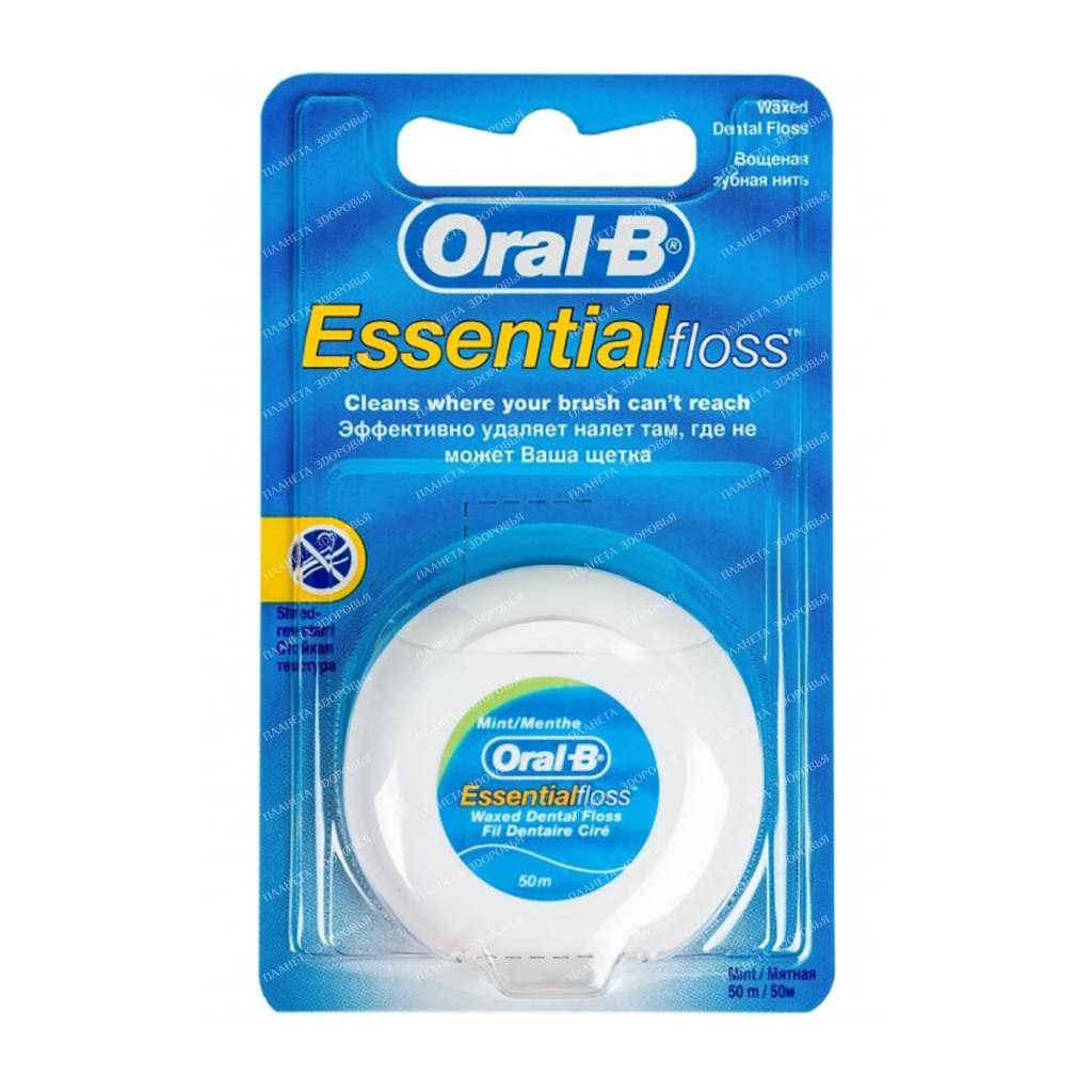 Oral-B Dental floss waxed Essential Floss (mint flavor) 50 m