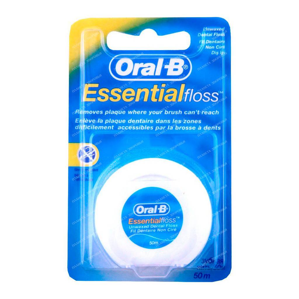 Oral-B Essential Floss Unwaxed Dental Floss 50 m