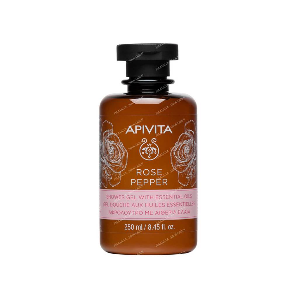 APIVITA ROSE PEPPER Shower Gel With Essential Oils, 250 ml