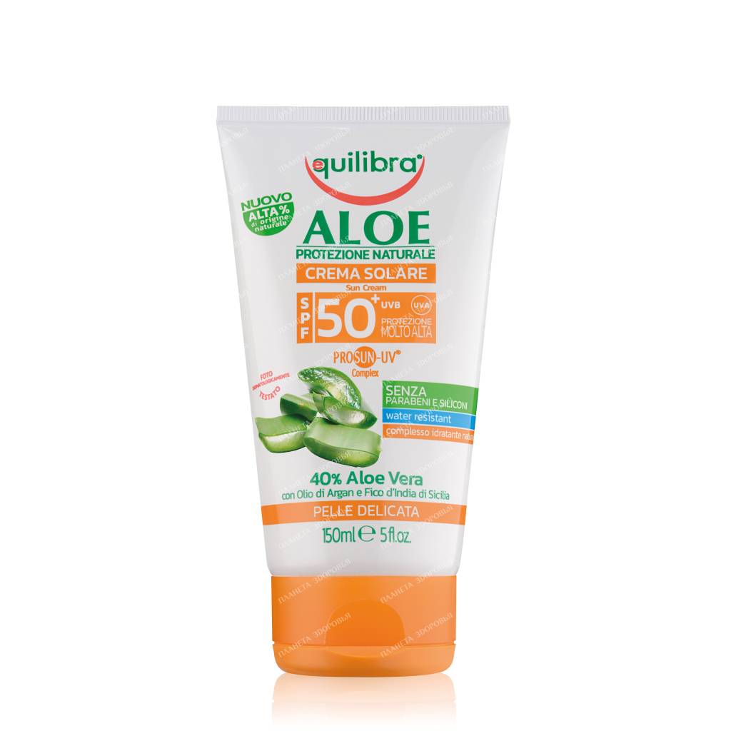 EQUILIBRA "Aloe" Sunscreen SPF 50+ with PROSUN-UV complex, 150 ml