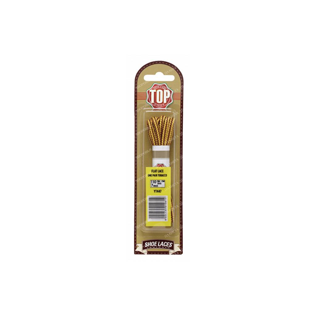 TOP Laces flat 110 cm - tobacco yellow (1 pair per pack)