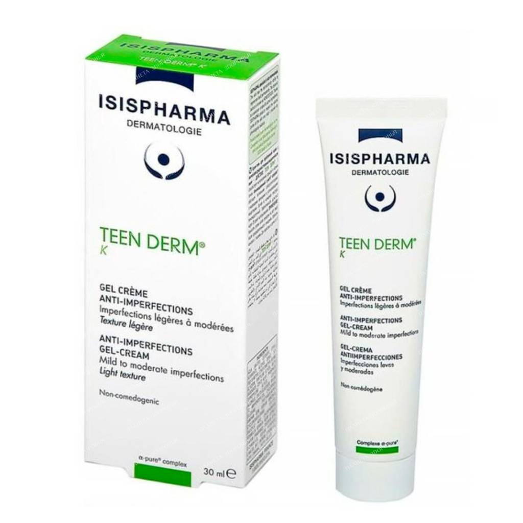 ISISPHARMA TEEN DERM K (Tin derm K)Gel-cream for problem skin with mild or medium degree of exfoliation, 30ml
