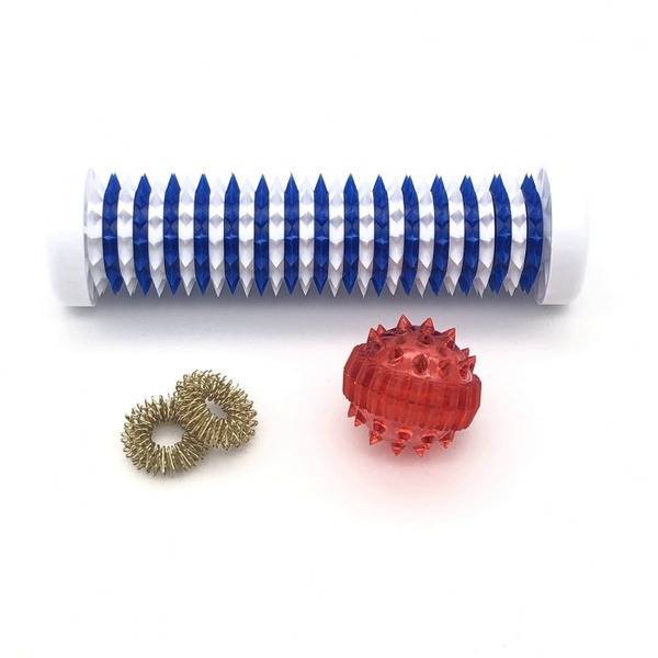 Su Jok Therapy: Miracle Roller & Red Double Ring Ball Set for Deep Tissue Massage
