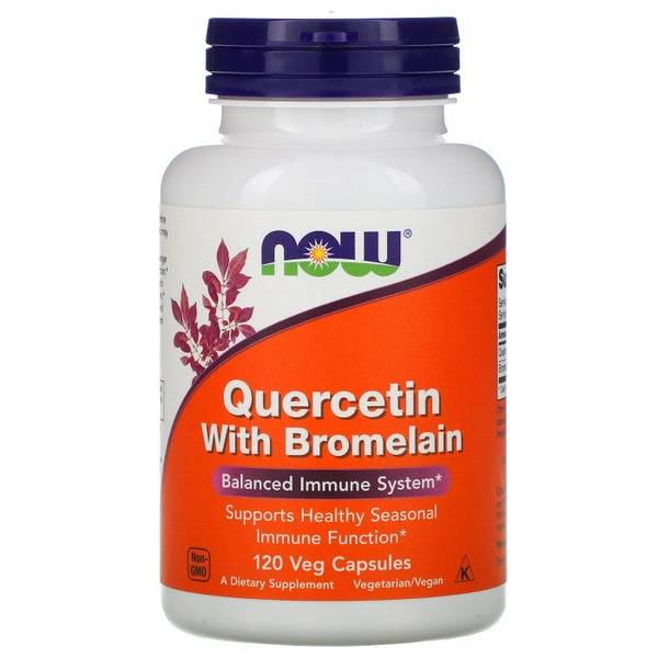 NOW Quercetin with Bromelain 950mg, 120 Capsules