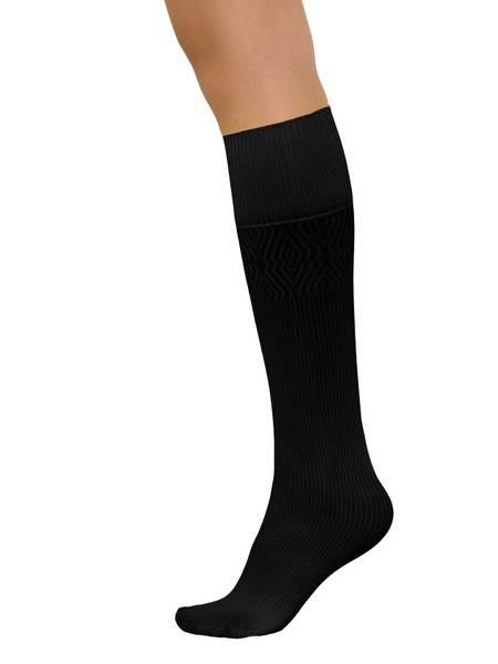 Compression Stockings, Class 2, Black, Size 2, 1 Pair