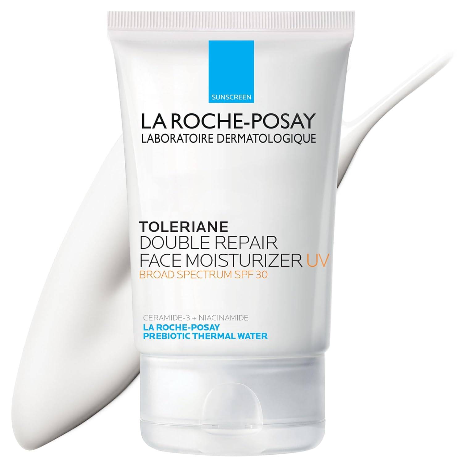 La Roche-Posay Toleriane Double Repair UV SPF Moisturizer for Face, Daily Facial Moisturizer with Sunscreen SPF 30, Niacinamide and Glycerin, Oil Free, Moisturizing Sun Protection 3.2 ounces