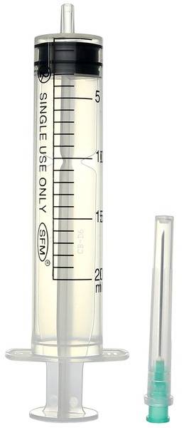 Sterile Disposable Three-Component Syringe, 20 ml