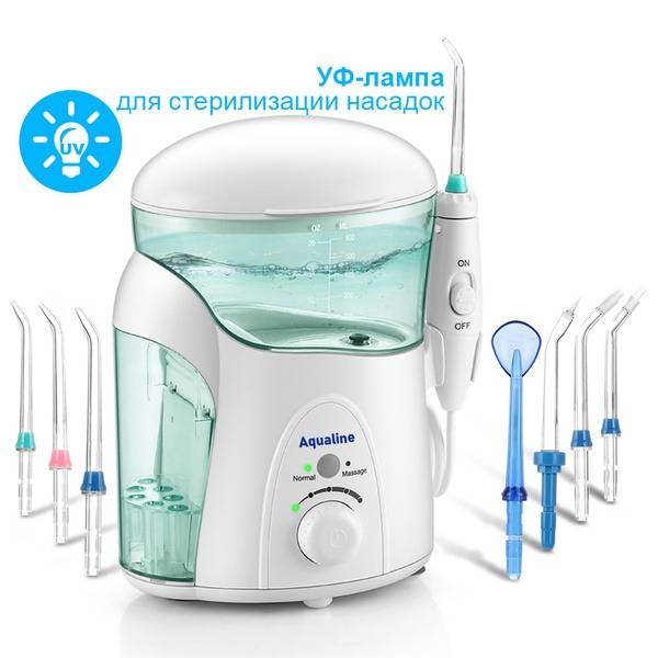 Aqualine PD600 Water Flosser with UV Sterilizer & 9 Jet Tips