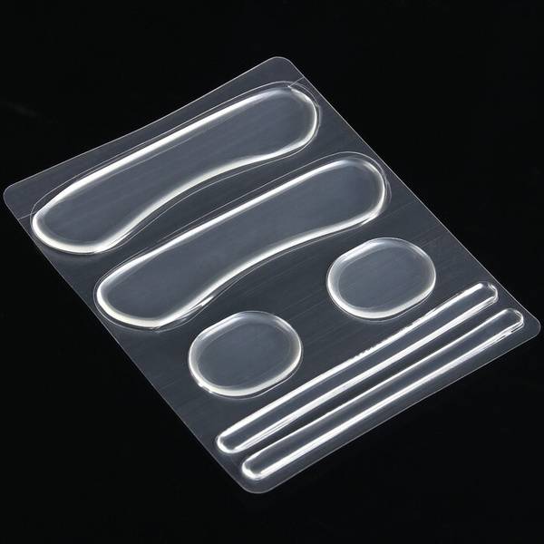 ONLITOP Silicone Adhesive Shoe Heel Pad and Strap Set – 6 Transparent Pieces