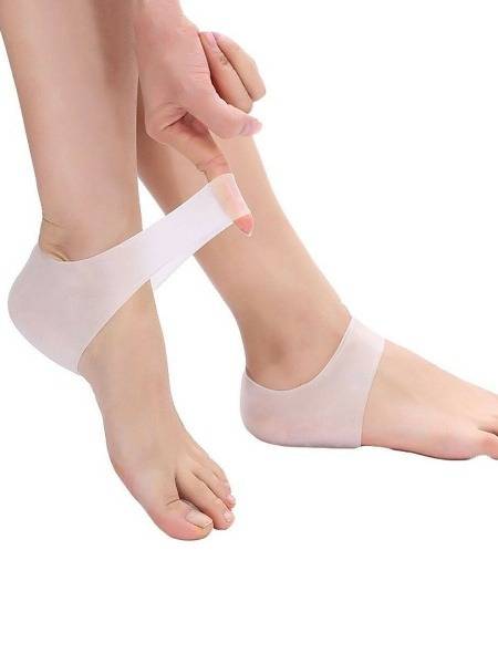Silicone Breathable Heel Protectors for Cracks, Calluses, Moisturizing and Foot Care, Pedicure Socks, Heel Protection