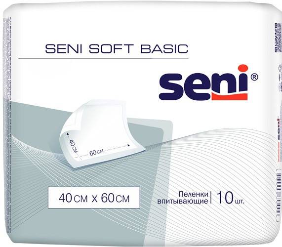 Seni Soft Basic Adult Diapers: 10 Count (40x60cm)