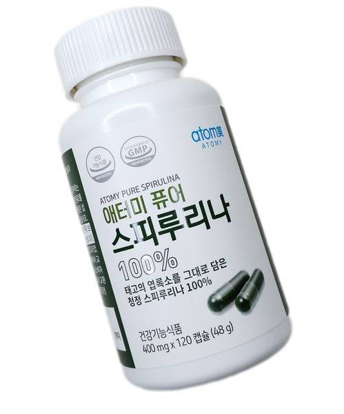 ATOMY Organic Spirulina with Chlorophyll 400 mg, 120 Capsules