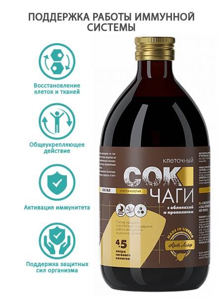 Chaga Mushroom & Sea Buckthorn Elixir with Propolis - 450ml - Immune Support
