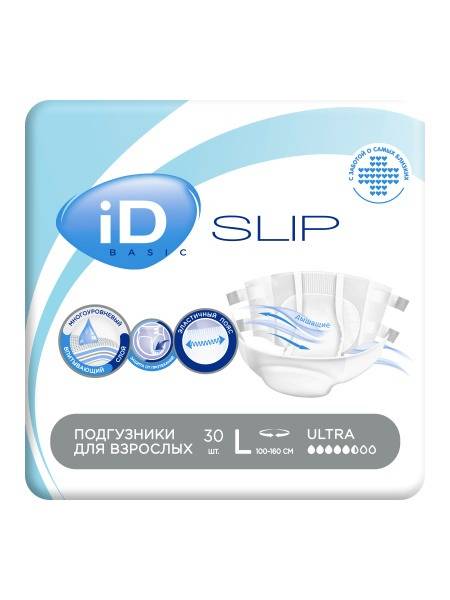 iD Slip Adult Diapers, Size L, 30 Count - Heavy Incontinence Protection
