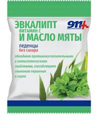 911 Eucalyptus and Mint Lozenges with Vitamin C, Sugar-Free Oil #1