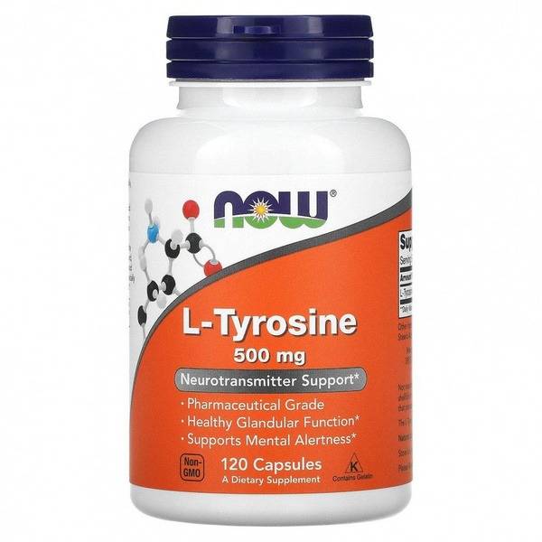 NOW Foods L-Tyrosine 500mg, 120 Capsules