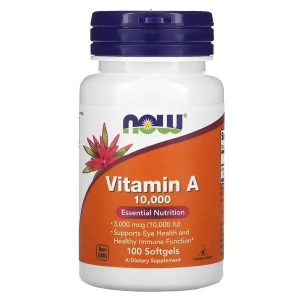 NOW Vitamin A 100 Softgels Capsules #1