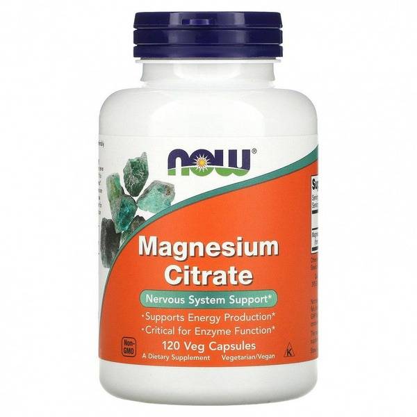 Now Foods Magnesium Citrate Supplement - 120 Vegetarian Capsules