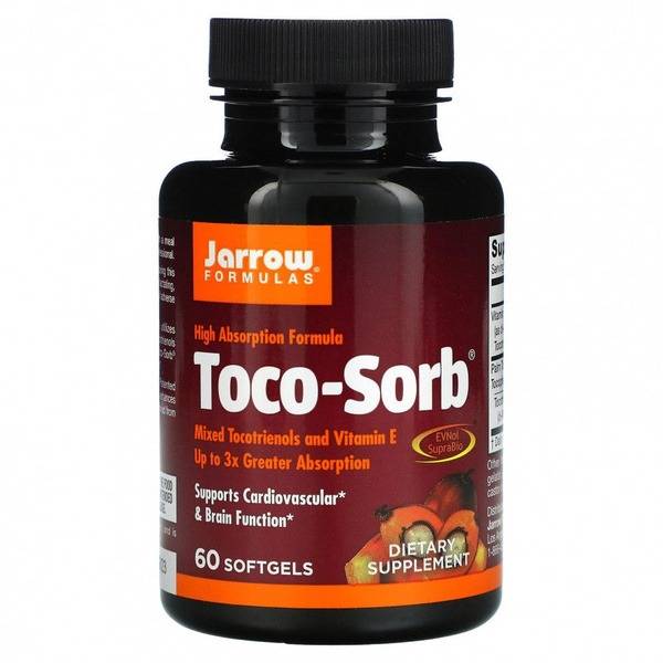 Jarrow Formulas Toco-Sorb Tocotrienols & Vitamin E Supplement - 60 Capsules