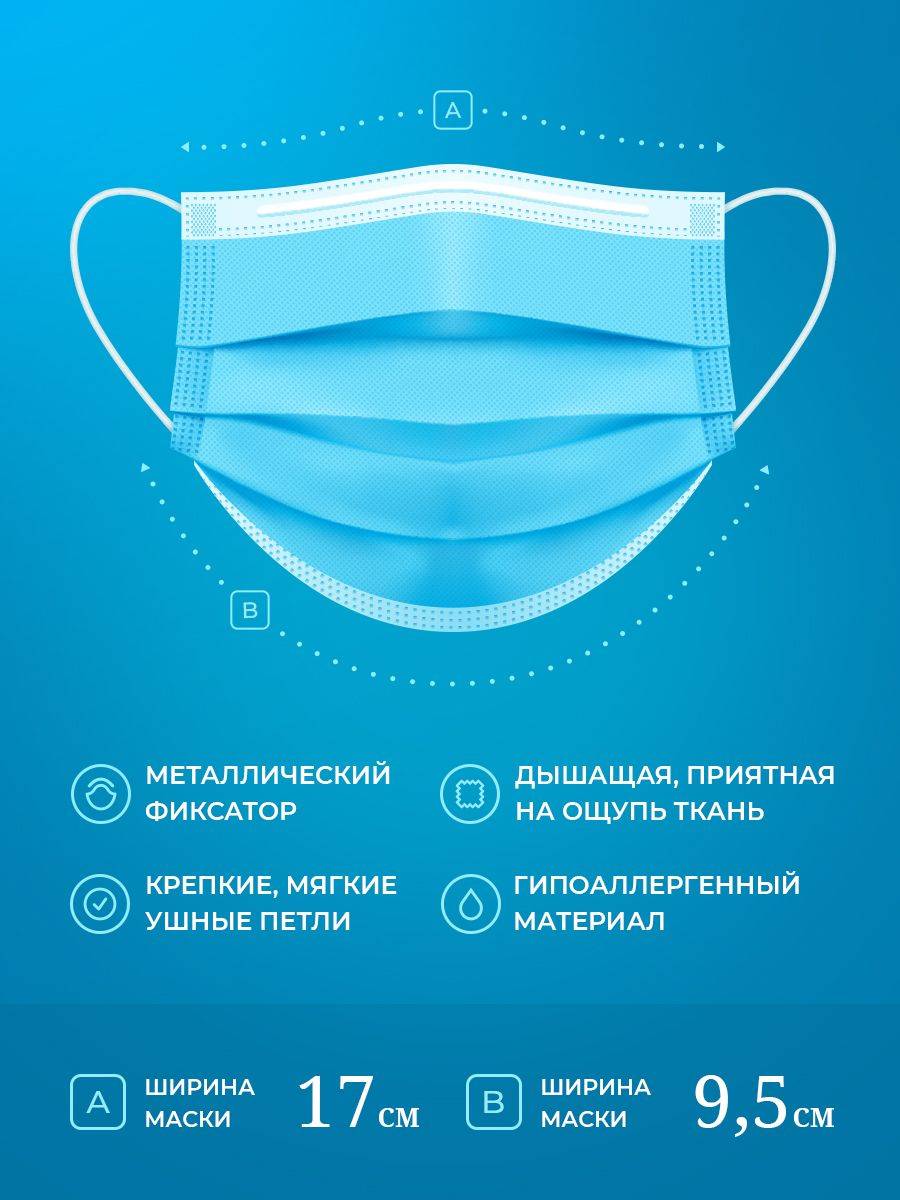 Molaxisi Med Disposable Medical Face Mask, 100 Pcs, with Nose Clip #2