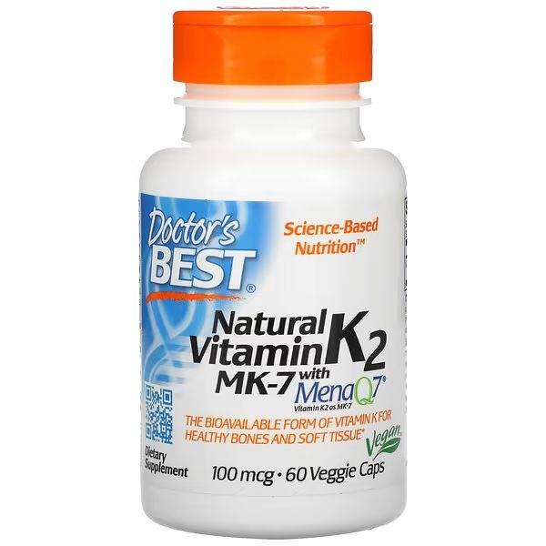 Doctor's Best Vitamin K2 MK-7 (100mcg, 60 Veggie Caps)