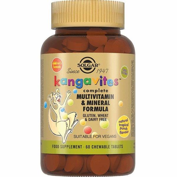 Solgar Kangavites Tropical Fruit Flavored Chewable Tablets for Children (60 Count)