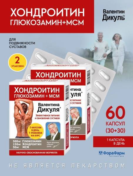 Dr. Dikul's Joint Support: Chondroitin, Glucosamine & MSM - 2 Packs (975mg x 60)