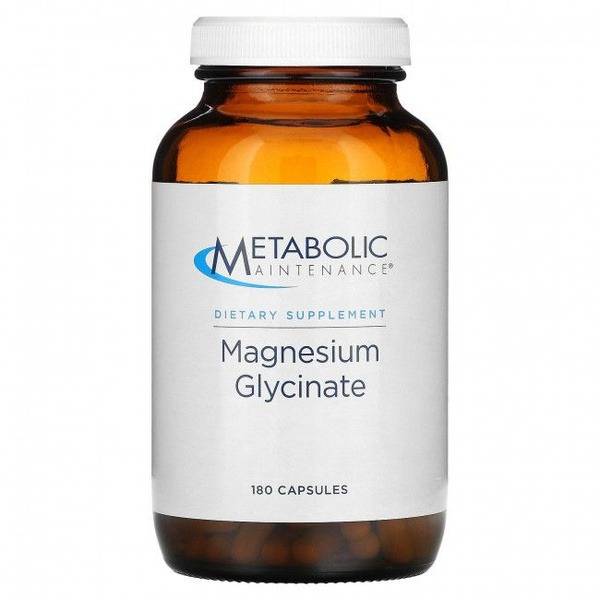 Magnesium Glycinate Supplement: 180 Capsules for Metabolic Support