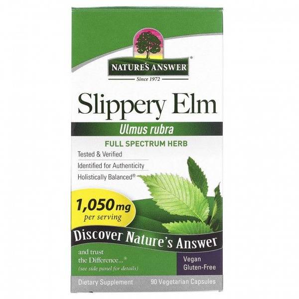 Nature's Answer Slippery Elm Capsules - 350mg, 90 Count