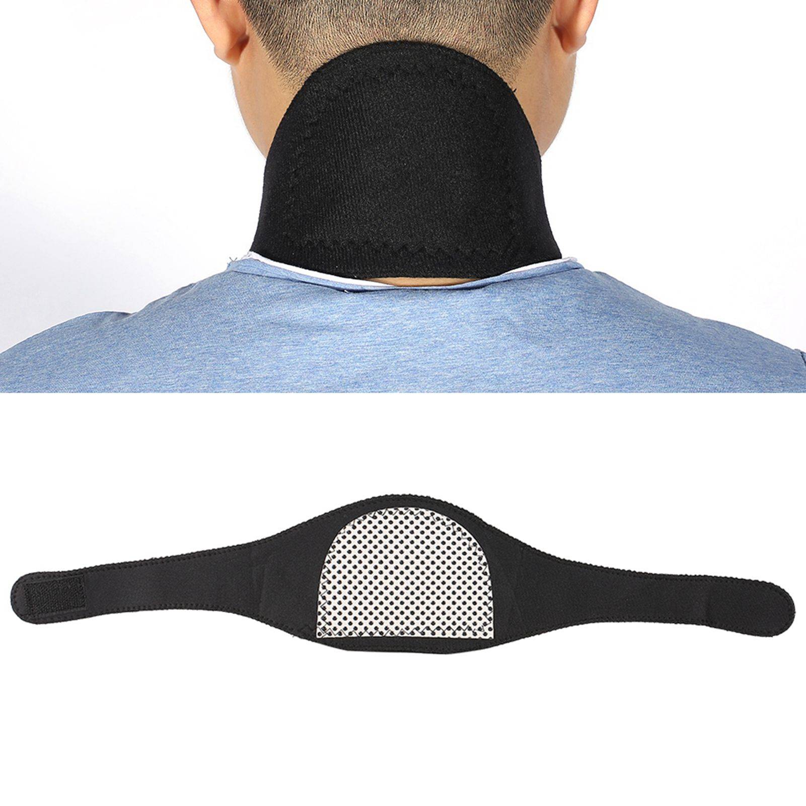 Tourmaline Self-Heating Neck Collar with Bamboo Charcoal and Magnets, Black #14