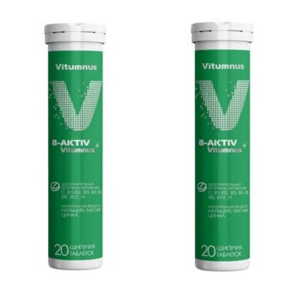 Vitumnus B-activ Complex Effervescent Tablets Orange, B Vitamins, Calcium, Magnesium