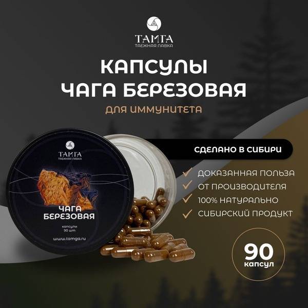 Chaga Mushroom Capsules (90 Count) - TAMGA Brand