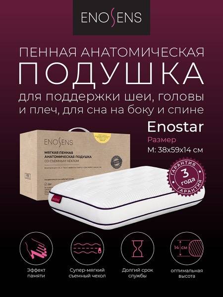 Memory Foam Pillow: Orthopedic & Ergonomic Support for Neck & Shoulders (38x59x14cm)