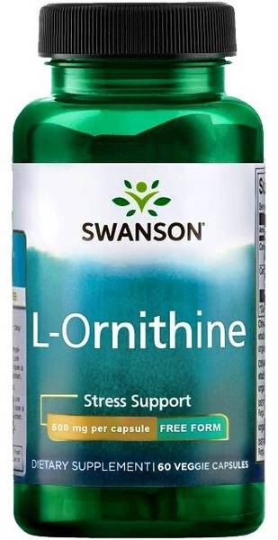 Swanson L-Ornithine 500mg, 60 Veggie Caps