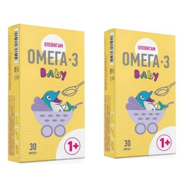 Olevigam Omega-3 Baby 1+ Oral Solution 30 Ampoules (0.55 ml) 2-Pack